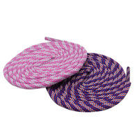 Lacets Weiou 4,5 mm en polyester, lacets ronds en gros avec motif diagonal tricolore et points pour chaussures de sport polyvalentes