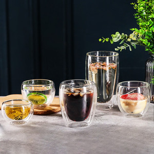 Gobelets en verre à double paroi pour boissons chaudes ou froides, pour la cuisine ou le bureau, pour le café, le thé, le lait, les sodas, ensembles de cadeaux - Product Image 3