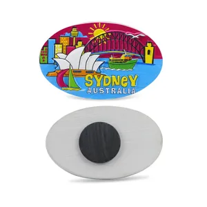 Souvenir d'Australie, aimants de réfrigérateur ovales en mélamine personnalisés avec impression 3D, Sydney - Product Image 2