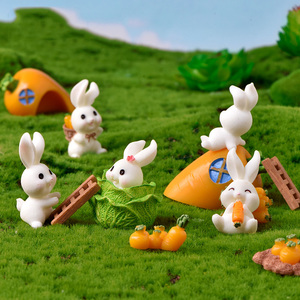 Figurines mignonnes de maison, lapin, carottes, ornements de jardin féeriques, décoration de la maison, Mini artisanat, Micro aménagement paysager, accessoires de bricolage - Product Image 3