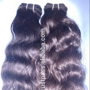 Extensión de cabello de onda profunda sin procesar virgen indio Natural 100% cabello humano Natural negro 6A extensiones de cabello virgen - Product Image 1