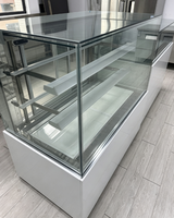 Vitrine Réfrigérée Commerciale pour Gâteaux, Présentoir en Verre à 360°, Refroidissement par Air, Comptoir de Desserts sur Pied, Réfrigérateur de Présentation pour Boulangerie
