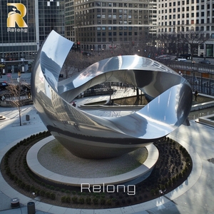 Sculpture de rondin en acier inoxydable de grande taille pour l'extérieur, nouveau design - Product Image 4