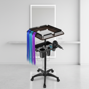 ถาดวางอุปกรณ์ทำผมแบบยืดหดได้สำหรับร้านทำผม ถาดอลูมิเนียมสำหรับเก็บอุปกรณ์ทำเล็บเคลื่อนที่ - Product Image 3