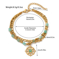 Charme de pendentif en acier inoxydable plaqué or 18K pour accessoire de bijoux de mode de bracelet