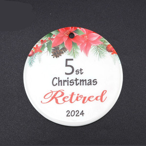 Ciondoli in Ceramica Personalizzabili Bianchi per Sublimazione <span class=keywords><strong>Mr</strong></span>&mrs, Decorazioni Natalizie Rotonde a Cuore per Feste - Product Image 3