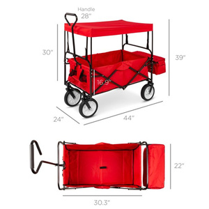 Chariot pliable, chariot utilitaire pliable avec auvent amovible, porte-gobelet, en rose, nouveaux produits du choix