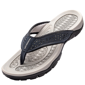 รองเท้าแตะลำลองผู้ชายคุณภาพสูงสำหรับฤดูร้อน ไซส์ใหญ่ รองเท้าชายหาดสำหรับกิจกรรมกลางแจ้ง กันลื่น สวมใส่สบาย หนัง PU ด้านบนแบบใหม่ - Product Image 4