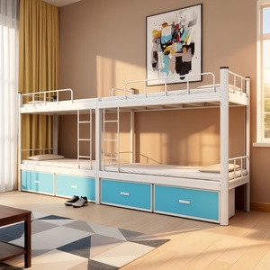 Lits superposés modernes en métal en gros avec rangement gain de place, montage facile, adaptés aux écoles, appartements et salons - Product Image 5