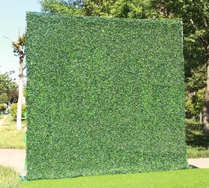 Panel de hierba de hojas verdes de plástico, pared de vegetación, planta de pared <span class=keywords><strong>Artificial</strong></span> para decoración de jardín y hogar - Product Image 1