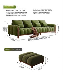 Sofá Seccional <span class=keywords><strong>de</strong></span> madera <span class=keywords><strong>de</strong></span> estilo retro francés, tela verde <span class=keywords><strong>de</strong></span> terciopelo nube, sofás modulares <span class=keywords><strong>de</strong></span> <span class=keywords><strong>3</strong></span> <span class=keywords><strong>plazas</strong></span> para sala <span class=keywords><strong>de</strong></span> estar - Product Image 5