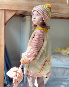 Cárdigans de Jacquard para niñas pequeñas, abrigos de otoño con cuello en V, rosa, amarillo, estrella de arco iris, lentejuelas - Product Image 2