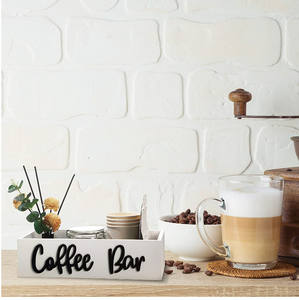 Boîte de support en bois rectangulaire Station à café Organisateur Bar pour <span class=keywords><strong>bureau</strong></span> Laque Station à café Organisateur Bar à café Boîte de support en bois - Product Image 2
