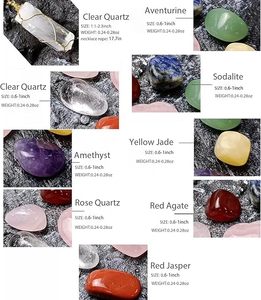 Ensemble de cristaux de guérison, lot de 11 pièces, poli, bricolage, bracelet en cristal énergétique, collier, <span class=keywords><strong>pierre</strong></span> d'amour ovale <span class=keywords><strong>rose</strong></span> pour la thérapie des 7 centres - Product Image 4
