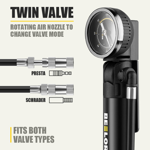 BEELORD – Mini <span class=keywords><strong>pompe</strong></span> à vélo Portable en alliage d'aluminium, gonfleur de pneus, <span class=keywords><strong>vtt</strong></span>, vélo électrique, <span class=keywords><strong>pompe</strong></span> à Air manuelle avec manomètre - Product Image 3