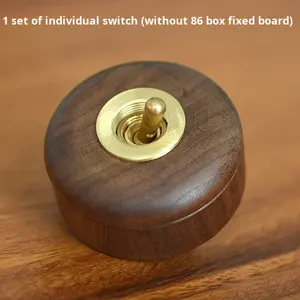 Schwarznuss-Messing Retro-Kippschalter Designer Industriestil Dekoration Kreative Wand-Stromkreissteuerung China - Product Image 1