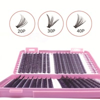 640 pièces bricolage cils modèle numéro vaporeux D curling faux cils grappes cils livre avec 20D 30D 40D Bond Cluster cils