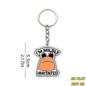 Llavero de acrílico con cara de burro naranja y texto llamativo, diseño divertido y humorístico para bolso o llaves - Product Image 2