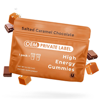 Gomitas de Cafeína con Vitamina B6 para Antes del Entrenamiento, Sabor Caramelo Salado y Chocolate, 100 mg de Cafeína, OEM