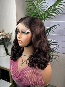 100% Virgin Human Hair High Density 12A 5*5 closure loose bouncy <b>wig</b> Brazilian Super Double Drawn Glueless <b>Wig</b> - Product Image 1