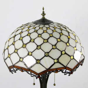 LongHuiJing Tiffany 63In Antique Bronze Bead Lampshade Stained Glass Floor Lamp with <b>Pull</b> Chain <b>Switch</b> - Product Image 2