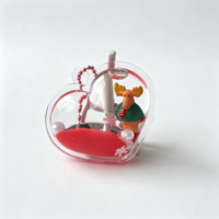 Porte-clés personnalisé en forme de poupée de Père Noël, rempli d'huile, avec diverses formes de contournement, souvenir de fête de Noël