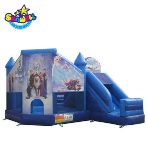 Commerciale gonfiabile congelato combo moonwalk bouncer gonfiabile scivolo con <span class=keywords><strong>Elsa</strong></span> e <span class=keywords><strong>Anna</strong></span> - Product Image 1