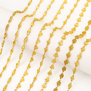 Composants de bijoux en acier inoxydable plaqué or 18 carats inaltérable, motifs Cœur, Fleur, Étoile et Lune - Product Image 3