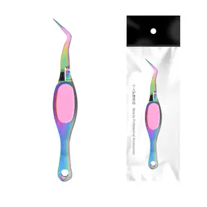 Nail Art Tool Picking Stainless Steel Portable Cuticle Remover Black Rainbow Multifunctional Tweezers Shaping Clip