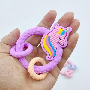 Mordedor infantil de silicona sin BPA con diseño de unicornio, juguete suave para <span class=keywords><strong>dientes</strong></span>, calmante y masticable, seguridad, primer juguete para bebés - Product Image 2
