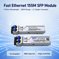 Module transcepteur optique SFP monomode 155M 1310nm 20KM LC Duplex avec prise en charge DDM, convertisseur de média Fast Ethernet, garantie 3 ans