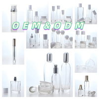 Personnalisé Unique Élégant Plusieurs couleurs 50g Pots En Verre Pour Le Visage 120ml 100ml 40ml Toner Soins De La Peau Sérum Lotion Bouteilles En Verre