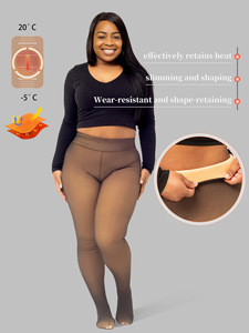 Leggings Termici Felpati Plus Size da <span class=keywords><strong>Donna</strong></span>, a Vita Alta, Elasticizzati, Caldi, Calze Lunghe Invernali per Outfit - Product Image 2