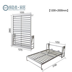 Letti verticali Twin Size pieghevole <span class=keywords><strong>letto</strong></span> <span class=keywords><strong>singolo</strong></span> Murphy senza <span class=keywords><strong>materasso</strong></span> per letti salvaspazio <span class=keywords><strong>con</strong></span> gamba U - Product Image 6