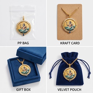 Colgante <span class=keywords><strong>Tridente</strong></span> <span class=keywords><strong>de</strong></span> Poseidón para Vacaciones <span class=keywords><strong>de</strong></span> Verano en la Playa, Amuleto para Viajes en Crucero, Gema Azul <span class=keywords><strong>de</strong></span> Zirconia, Chapado en Oro <span class=keywords><strong>de</strong></span> 18K - Product Image 4