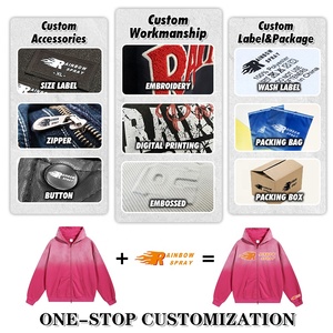 Cầu Vồng Phun Mới Đến Người Đàn Ông Ban Đầu Áo Thiết Kế 100% Cotton Mặt Trời Phai Quá Khổ Dtg Người Đàn Ông Cổ Điển Của Hoodies Nguồn Nhà Máy - Product Image 4