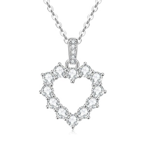 Collier pendentif en forme de cœur coréen en zircon micro-pavé, pour femme, en cuivre pur, plaqué or 14 carats, bijoux faits à la main - Product Image 3