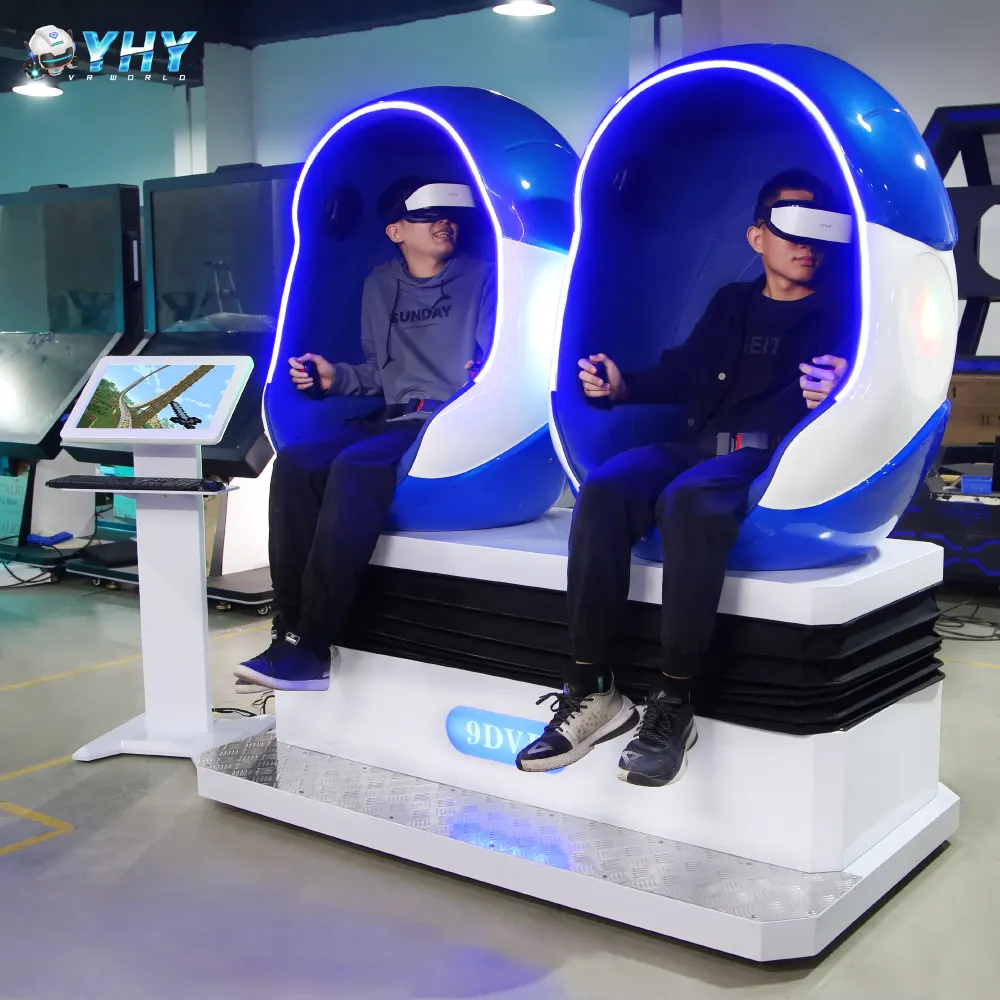 YHY 2 posti simulatore macchina oltre 200 pezzi giochi 3Dof realtà virtuale sedia 9D Egg Vr Cinema