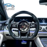 Volant personnalisé en fibre de carbone avec LED pour Mercedes-Benz Classe C W206 Classe S W223, amélioration en cuir noir