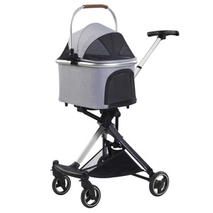 Pliable Léger Chat Lumière <span class=keywords><strong>Chien</strong></span> Transporteur Pet <span class=keywords><strong>Landau</strong></span> 4 Roues 2 En 1 Poussette <span class=keywords><strong>Pour</strong></span> Animaux De Compagnie - Product Image 1