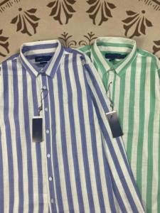 Chemise <span class=keywords><strong>Polo</strong></span> Rayée en Polyester/Coton <span class=keywords><strong>Ralph</strong></span> à Manches Longues Printemps/Été/Automne Décontractée pour Couple, Protection Solaire, Broderie Frontale - Product Image 3