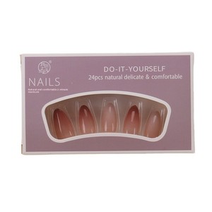 Jade Tiancheng <span class=keywords><strong>Uñas</strong></span> Postizas de Presión con Diseño de Degradado <span class=keywords><strong>Rosa</strong></span> Blanco, Estilo Almendrado, Hechas a Mano, de Verano, con Acabado Sofisticado y Efecto Dulce - Product Image 4
