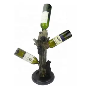 Black Bear Family on Tree Wine Bottle Holder