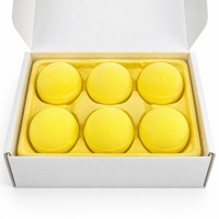 Bombe de bain effervescente au citron jaune naturel, design rond, relaxante, pour spa, coffret cadeau de 6 pièces, personnalisable OEM ODM 100g