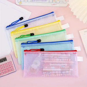 ซองใส่เอกสารแบบซิปใส PVC กันน้ำ ขนาด A4/A5/A6  สำหรับใส่เอกสาร  แบบตาข่าย  สำหรับนักเรียน ใส่ข้อสอบ  รับทำโลโก้  พกพาสะดวก - Product Image 6
