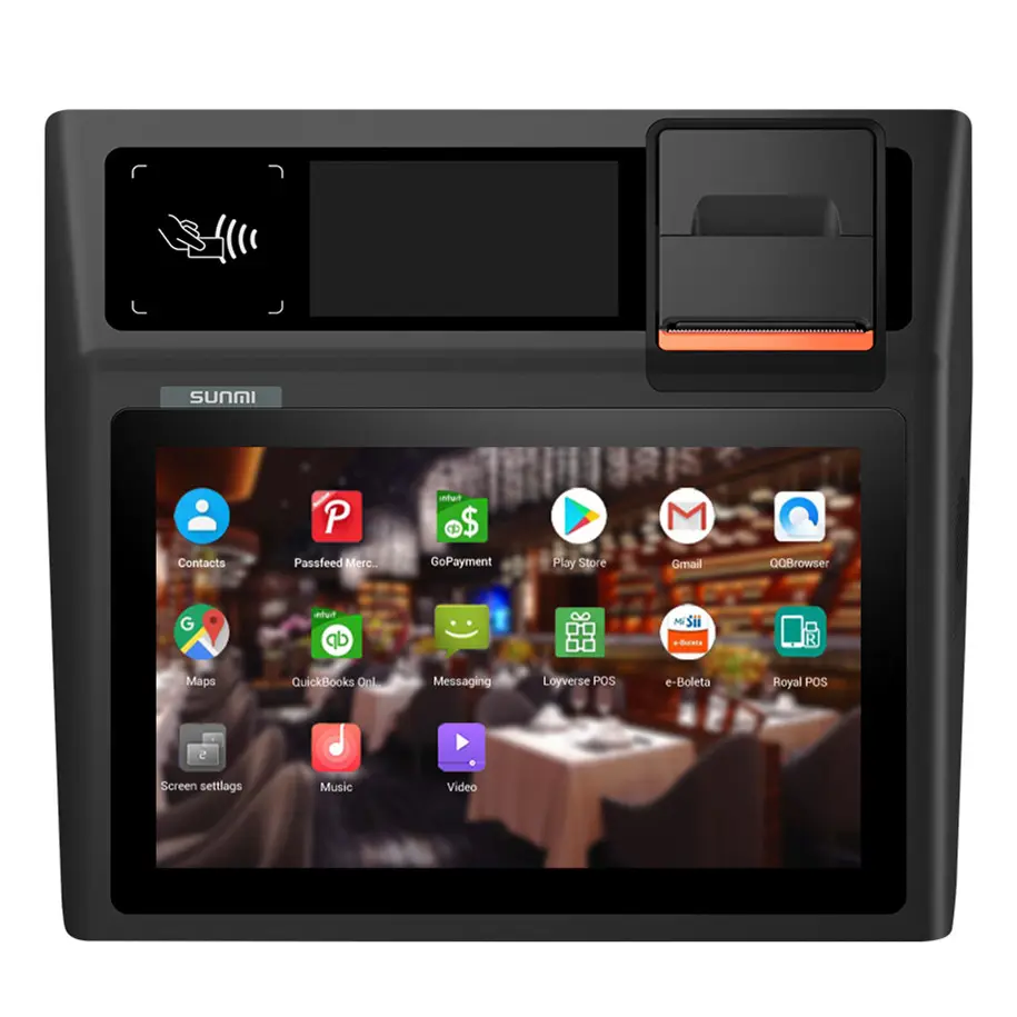 SUNMI T2 mini 11.6 ''Touch Screen Registratore di cassa Punto Di Vendita Di Android Pos Stampante POS Sistemi POS Tutto in un Ristorante