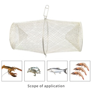 Nouveau Design en Couleur Argent Pliant Portable Galvanisé Minnow & Crawfish Piège en Acier Minnow Piège en Acier Longueur 17 ''Fond 4'' - Product Image 4