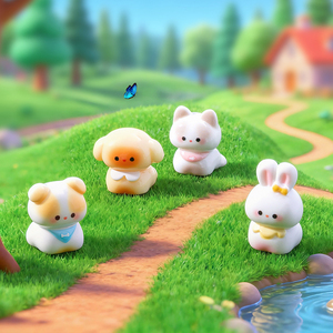 ตุ๊กตาเรซิ่นการ์ตูนน่ารัก ตกแต่งจิ๋ว รูปแมว ลูกสุนัข สัตว์น้อยน่ารัก ของตกแต่ง DIY สำหรับแขวน ประดับโต๊ะทำงานขนาดเล็ก - Product Image 3