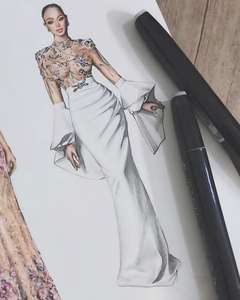 ชุดเดรสทรงเอไลน์แบบวินเทจสั่งทำพิเศษ ยาวถึงพื้น แขนสั้น ระบายอากาศได้ดี สีขาว สำหรับงานพรอม - Product Image 1