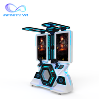 Simulador de disparos VR para 2 jugadores con plataforma de movimiento, máquina de juego competitiva para centros de entretenimiento familiar y parques VR
